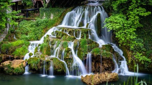 Scenic Photo of a Water Cascade in Plitvice Lakes, Croatia